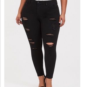Torrid black ripped jeans